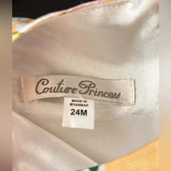 Couture Princess Floral Pattern Dress with Jeweled sides,bows and zipper - Picture 10 of 10